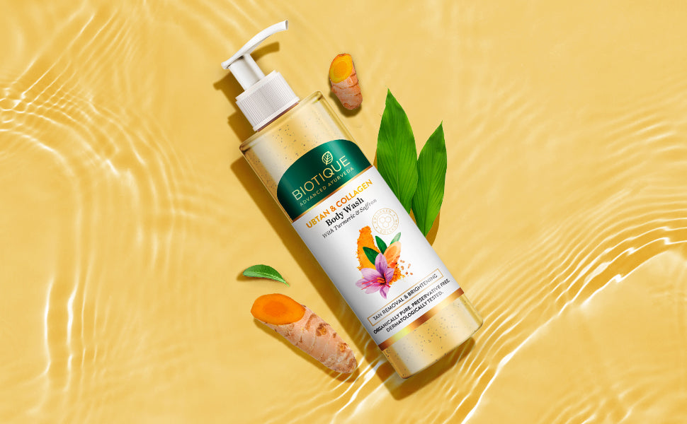 BIOTIQUE UBTAN & COLLAGEN Body Wash 200ml A+ content