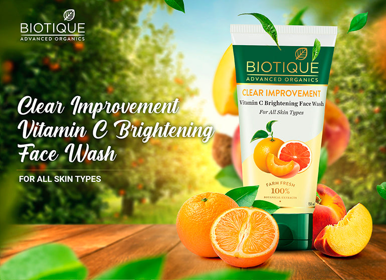 Biotique Advanced Organics Clear Improvement Vitamin C Brightening Face Wash 150Ml