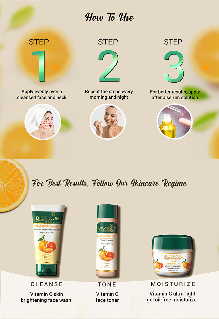 How to use CLEAR IMPROVEMENT Vitamin C Ultralight Oil Free Moisturizer 175gm