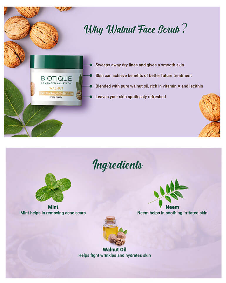 WALNUT Exfoliating & Polishing Face Scrub - 100g A+ content