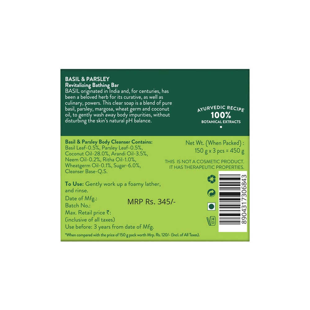 Basil & parsley revitalizing bathing bar