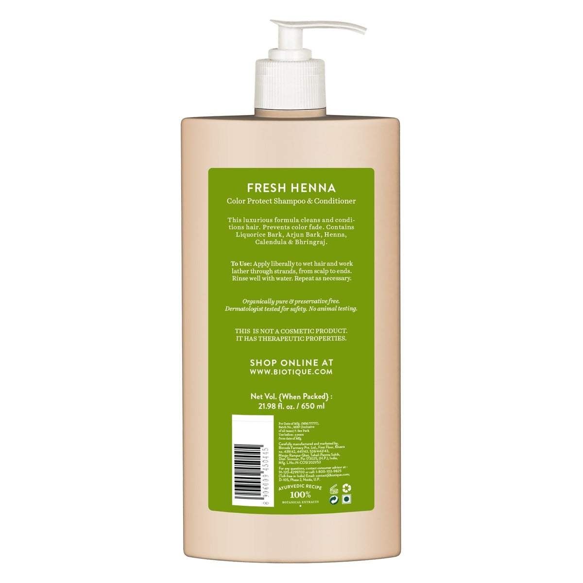 Fresh henna colour protect shampoo & conditioner - 650ml