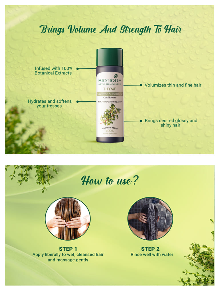 How to use THYME Volume & Bounce Conditioner 180ml