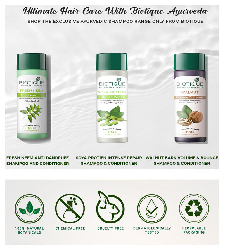 Biotique Soya Protein Intense Repair Shampoo & Conditioner 190ml (Pack of 2)