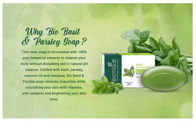 BASIL & PARSLEY Revitalizing Bathing Bar 150g (Pack of 2) A+ content