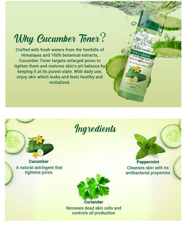 CUCUMBER Pore Tightening Refreshing Toner 120ml ingredient
