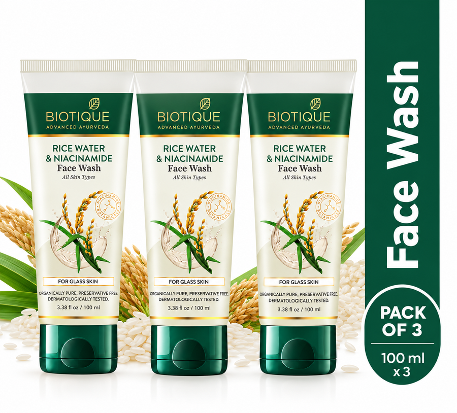 RICE WATER & NIACINAMIDE Gel Face Wash 100ml (Pack of 3)