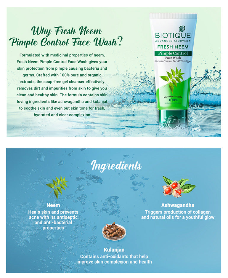 Fresh Neem Pimple Control Face Wash - 300ml ingredient