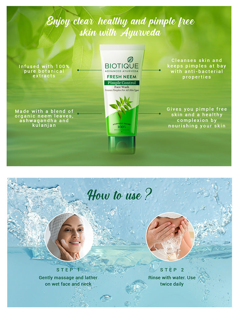 How to use Fresh Neem Pimple Control Face Wash - 300ml