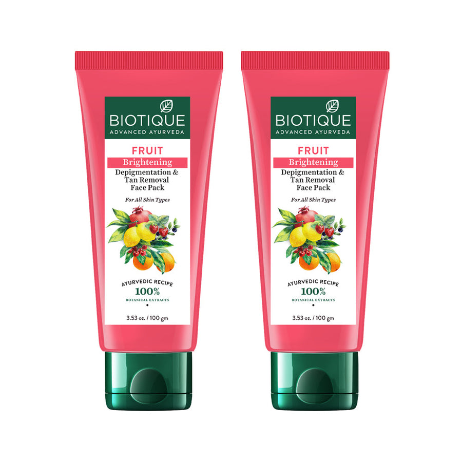 FRUIT Brightening Depigmentation & Tan Removal Face Pack 100g (Pack of 2)