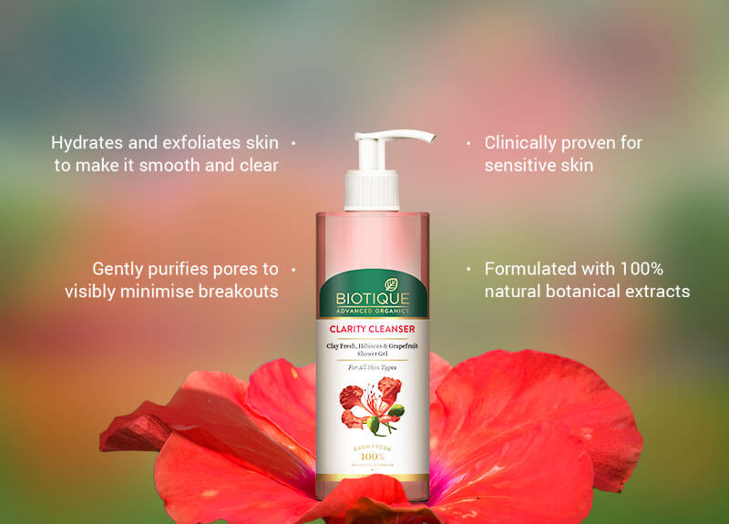 CLARITY CLEANSER Clay Fresh, Hibiscus & Grapefruit Shower Gel 200ml A+ content