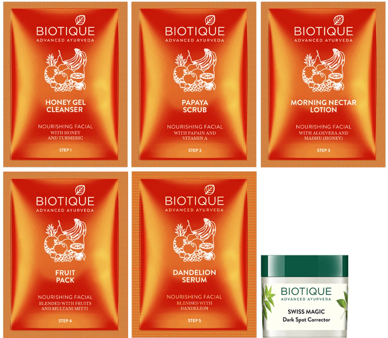 Tan removal clear young skin facial kit 5x10g + 15g