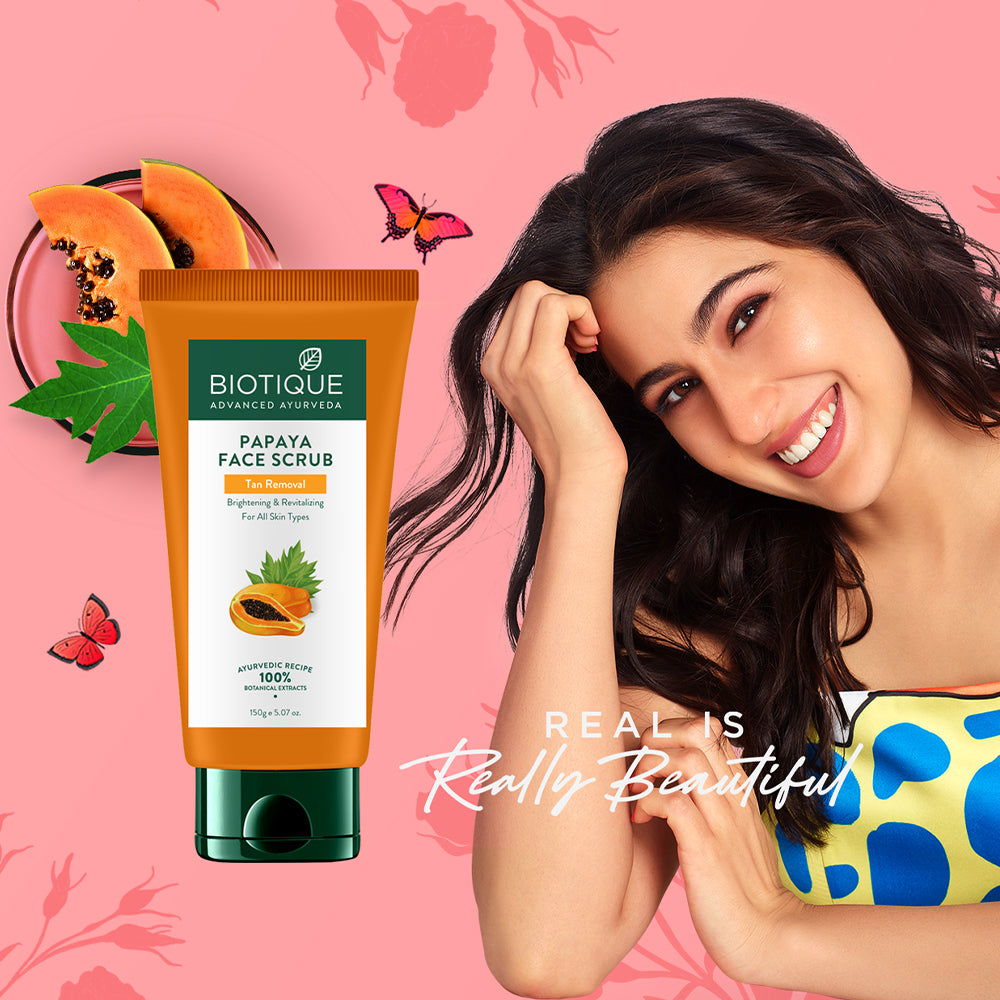 Papaya tan removal brightening & revitalizing face scrub