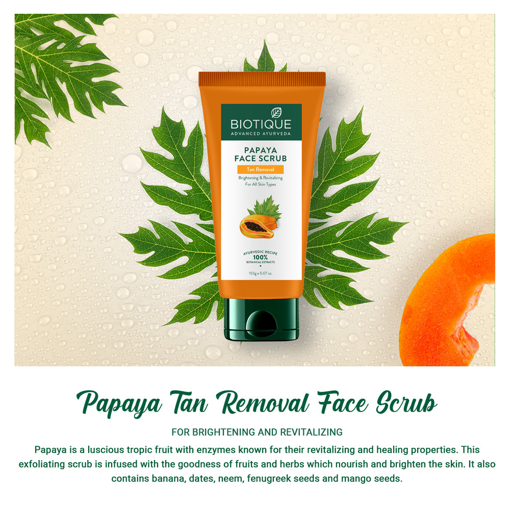 Papaya tan removal brightening & revitalizing face scrub