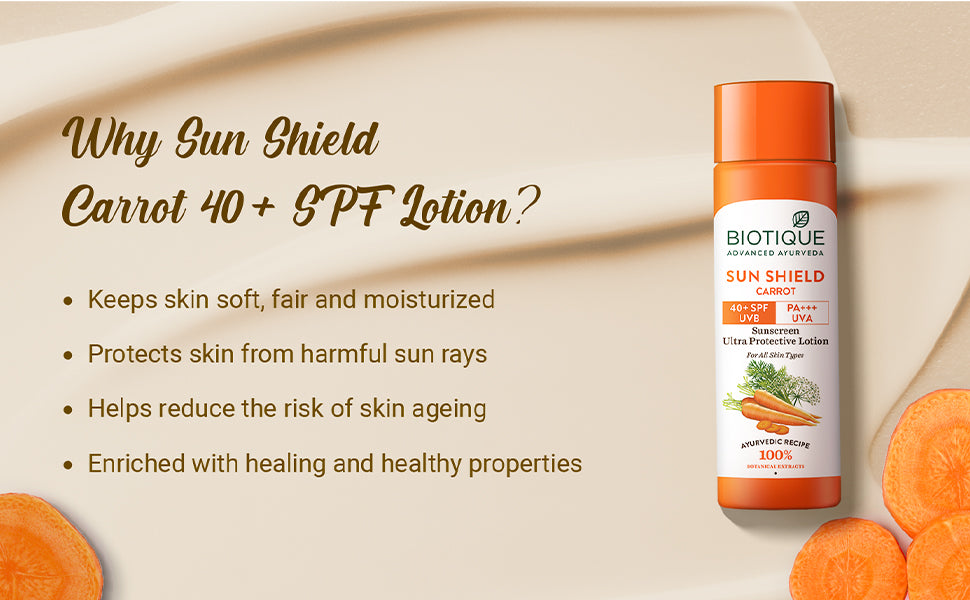 SUN SHIELD CARROT 40+SPF Sunscreen Cream 50g A+ content