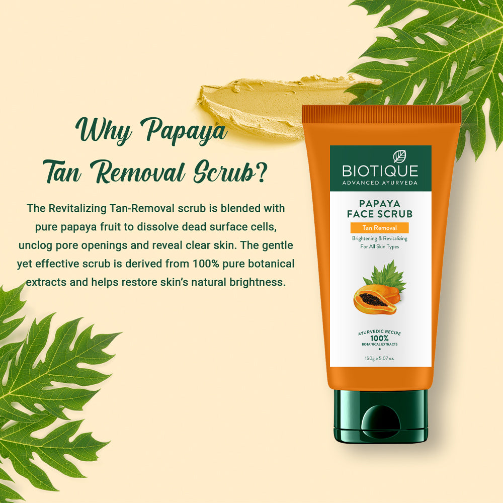 Papaya tan removal brightening & revitalizing face scrub