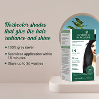 Biotique herbcolor 1n natural black - 60gm + 140ml