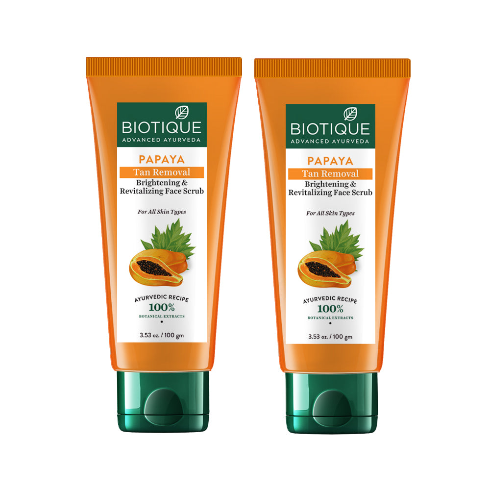 Papaya tan removal brightening & revitalizing face scrub 100gm (pack of 2)