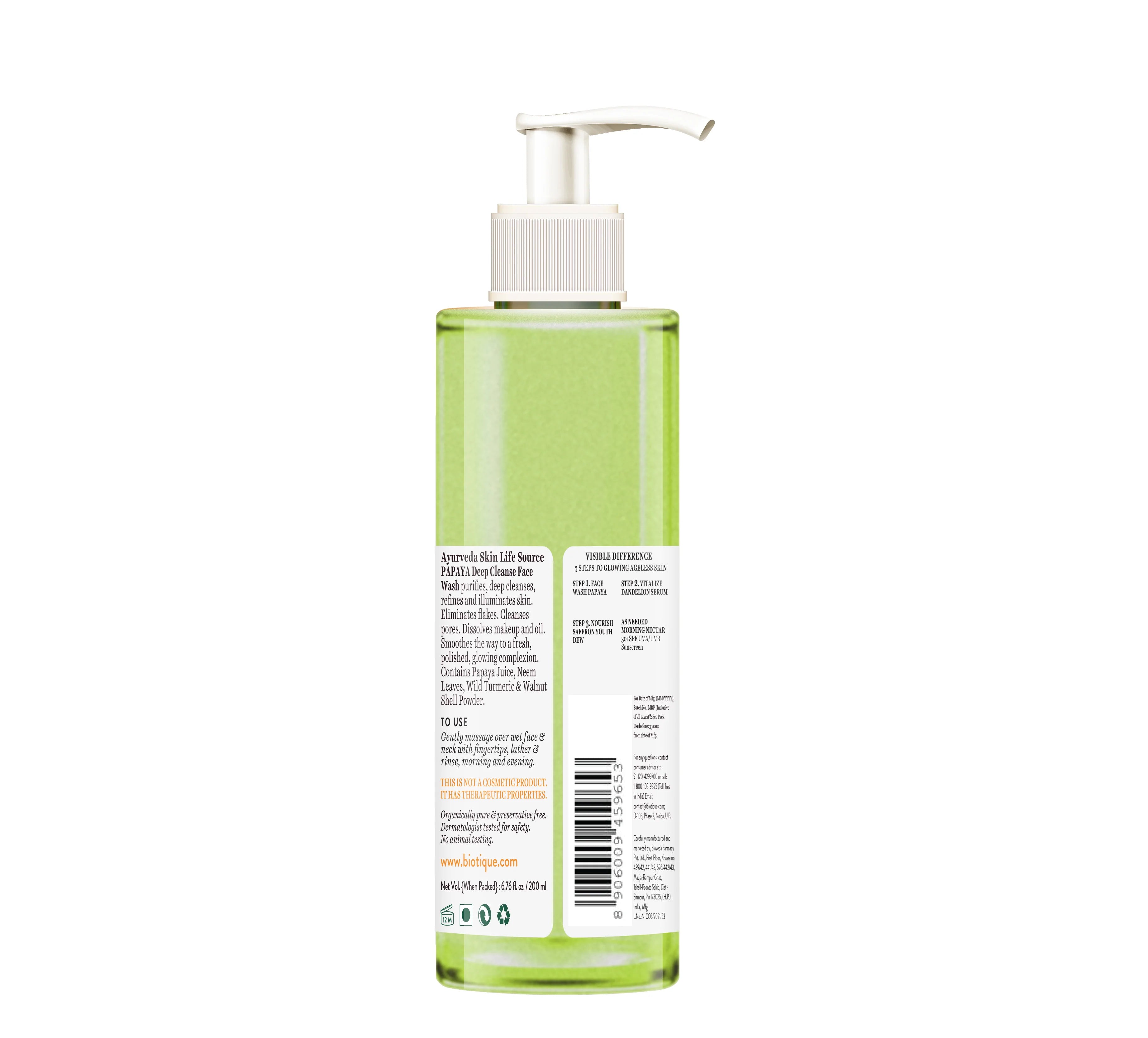 Papaya deep cleanse face wash
