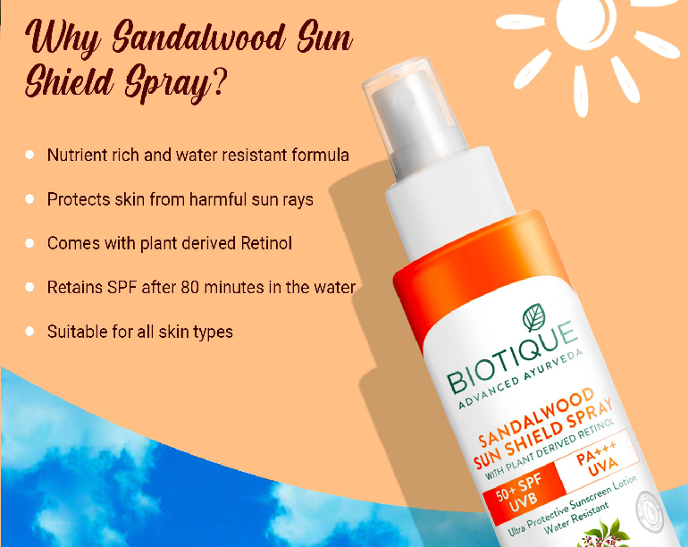 Sandalwood Sunshield Spray SPF 50+  120ml A+ content
