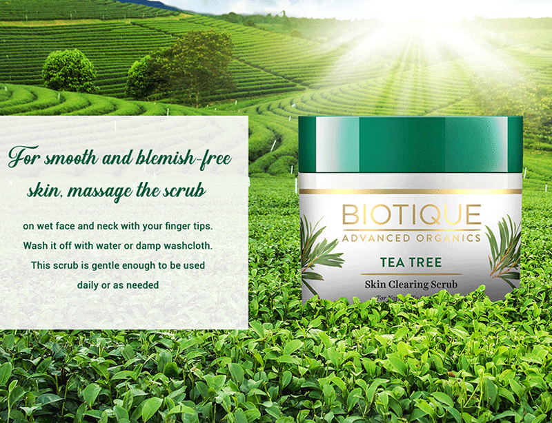 How to use Tea Tree skin clearing Scrub 50gm