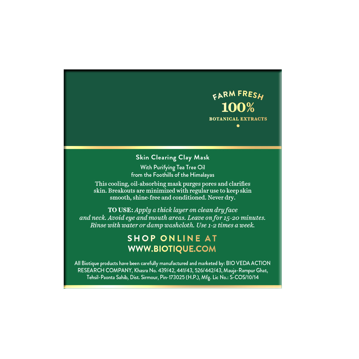 Tea tree skin clearing clay mask 70gm