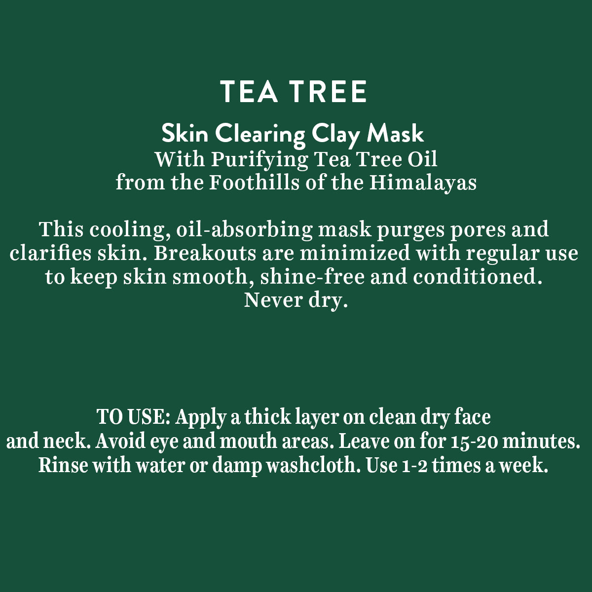 Tea tree skin clearing clay mask 70gm