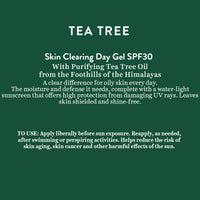 Tea tree skin clearing day gel spf 30  50gm