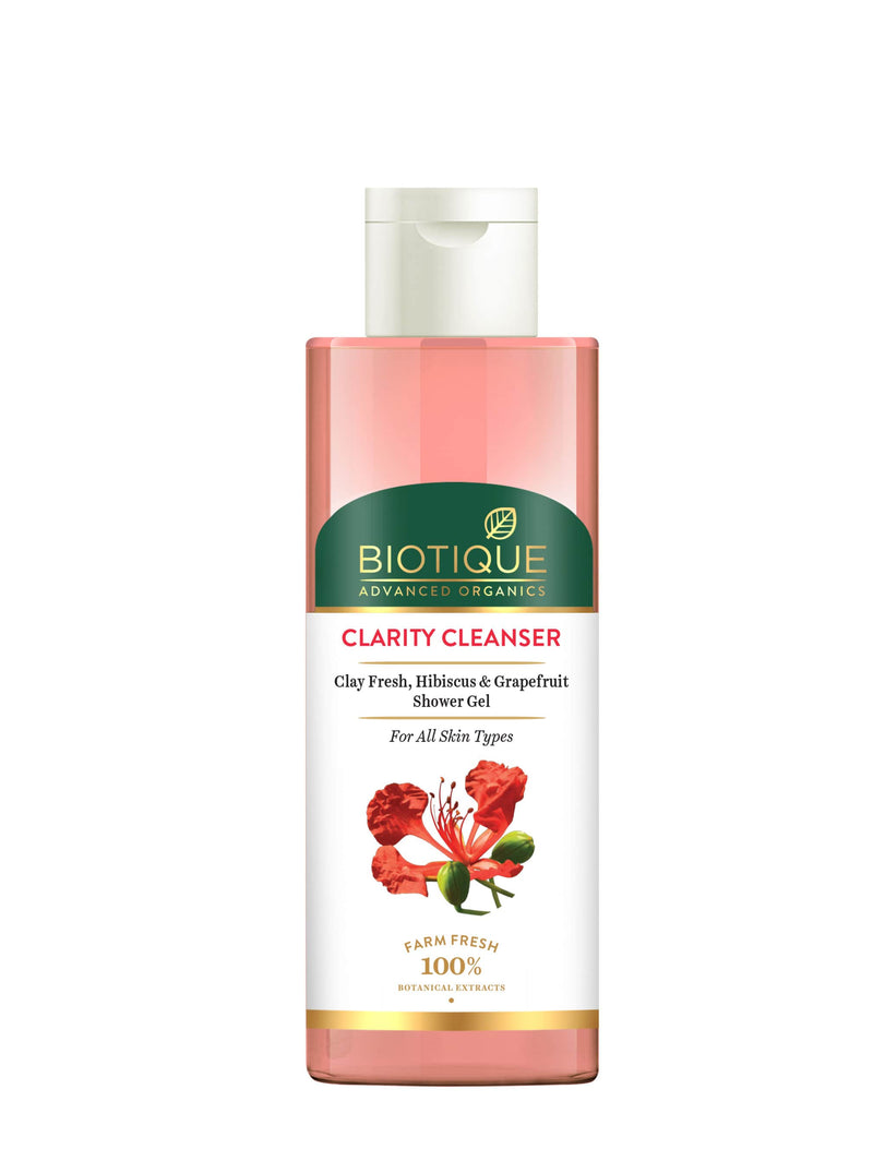 Clarity cleanser clay fresh, hibiscus & grapefruit shower gel 200ml