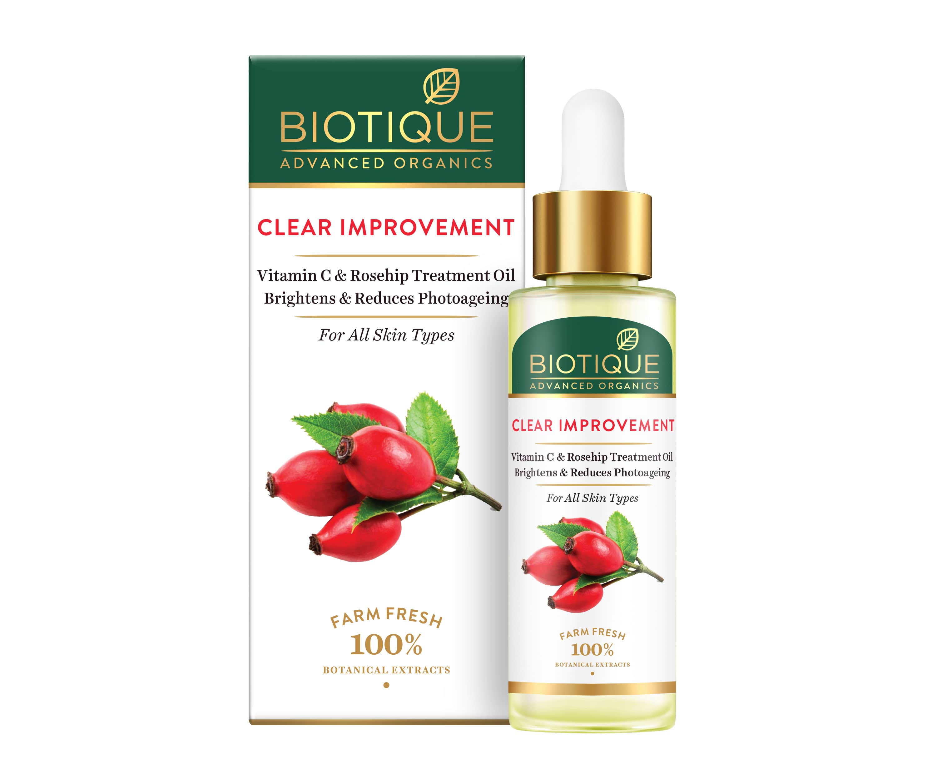 CLEAR IMPROVEMENT Vitamin C & Rosehip & Treatment Oil Brightness & Reduce Photo aging  30ml