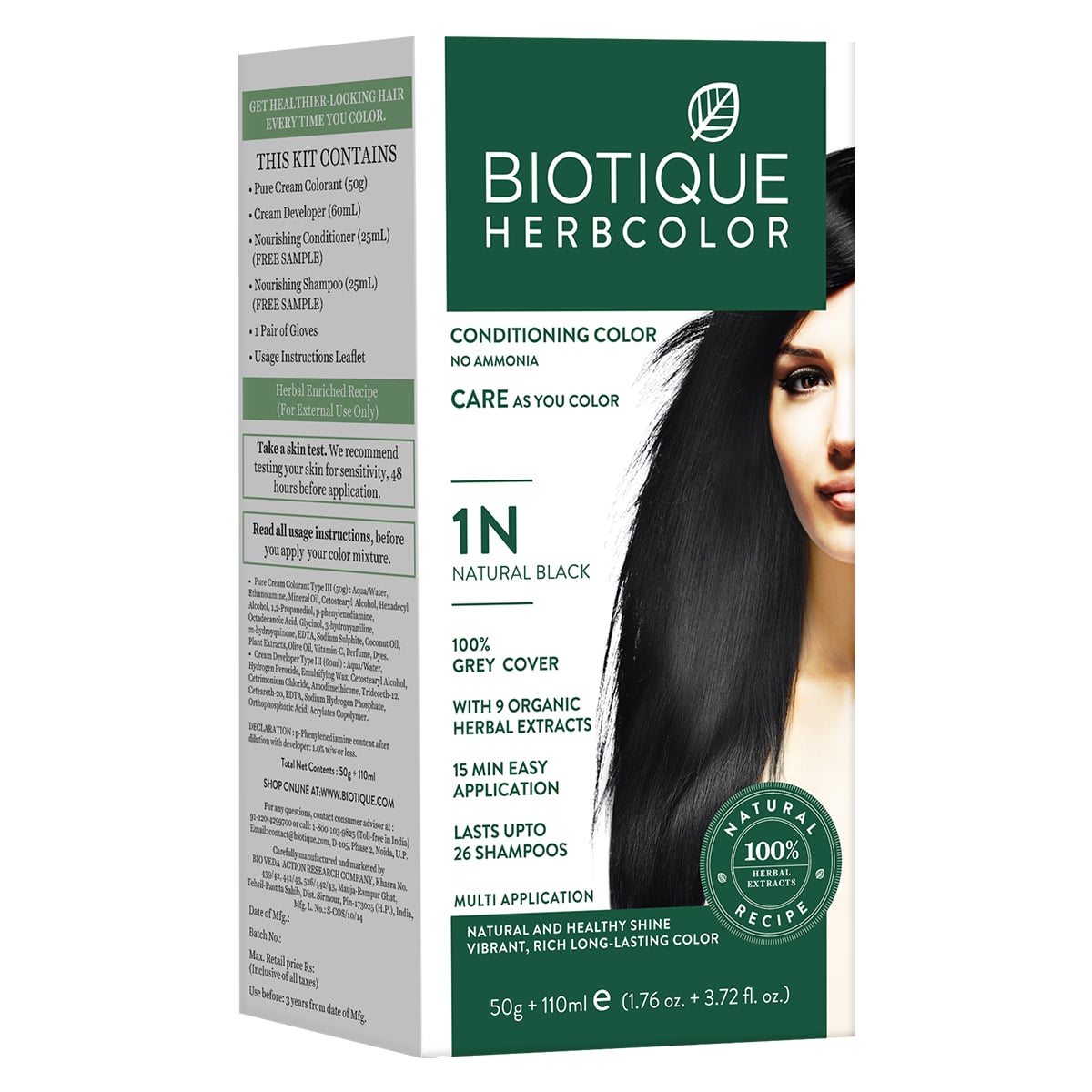 Biotique herbcolor 1n natural black