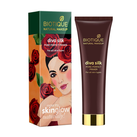 Biotique natural makeup diva silk pore perfect primer, 30ml