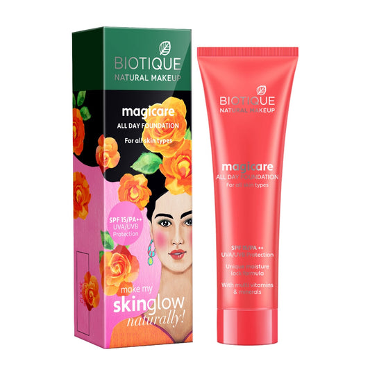 Biotique natural makeup magicare all day foundation, gypsum, 30ml