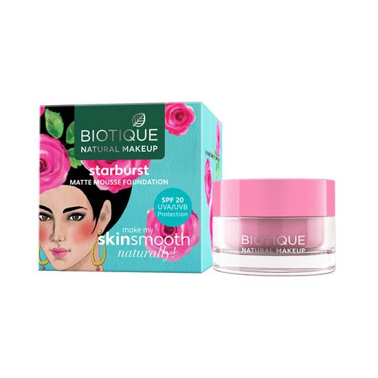 Biotique natural makeup starburst matte moussse foundation, caramel mocha, 15ml