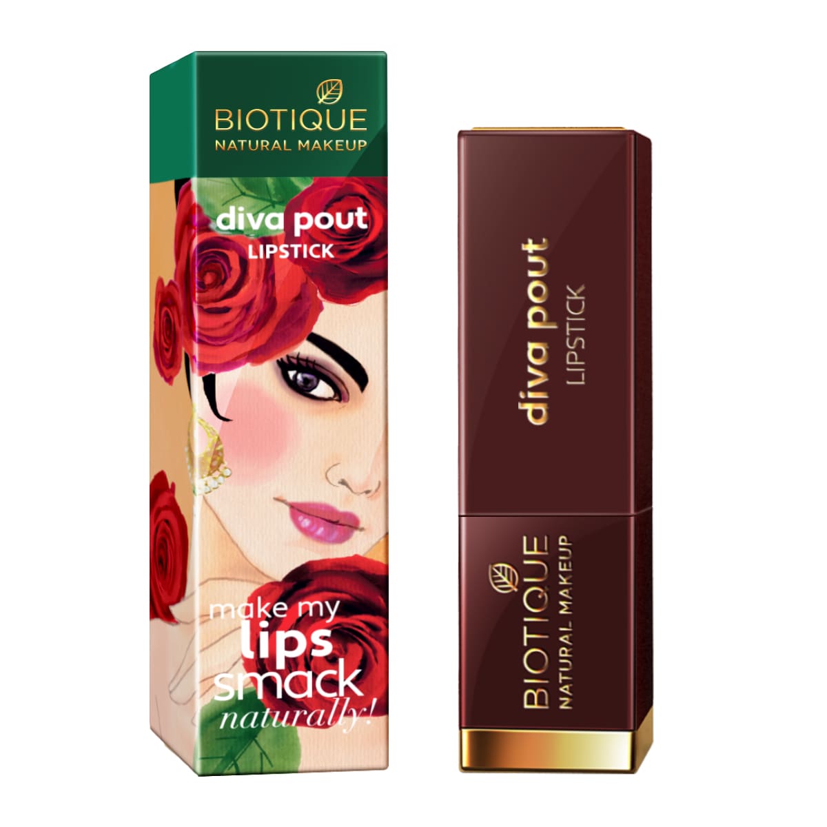 Biotique natural makeup diva pout lipstick, color me pink, 4g