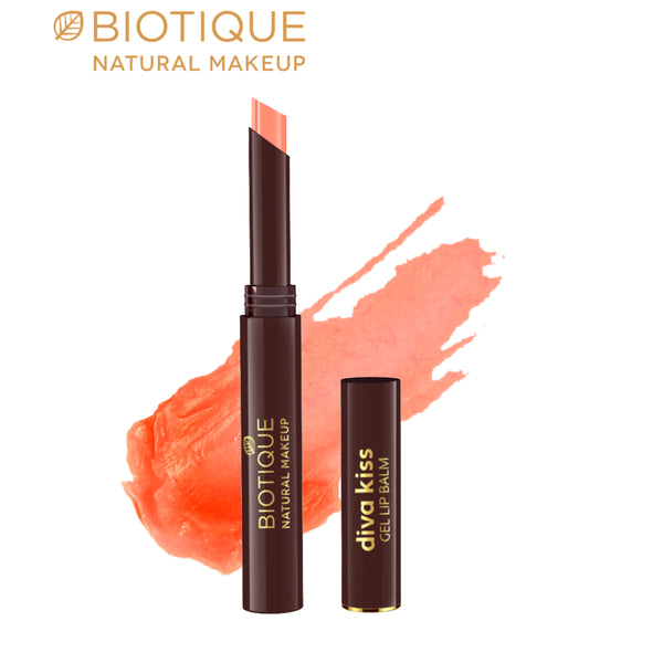 Biotique natural makeup diva kiss gel lip balm, grapefruit punch orange